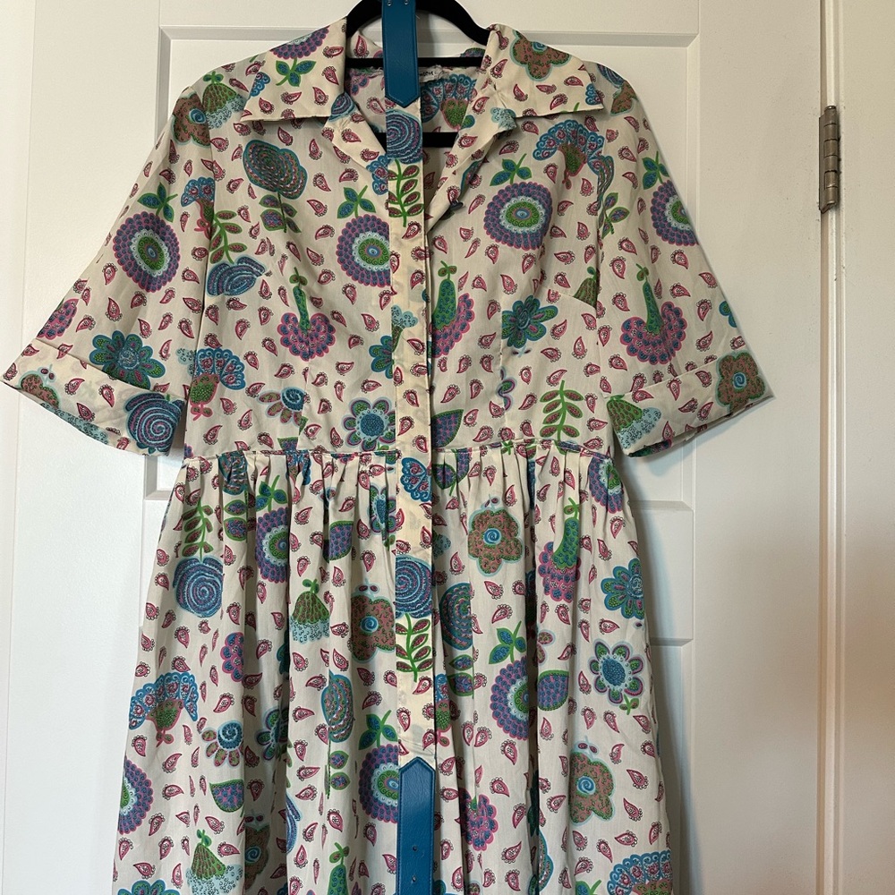 Vintage Mr Simon Multicolor Floral Long Sleeve Dress